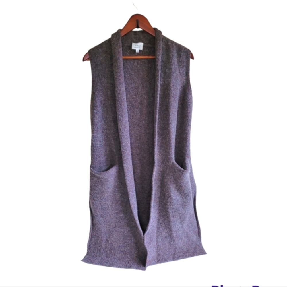 Wilfred Olivie Long Mohair Sleeveless Sweater Vest Brown Womens Small Lagenlook